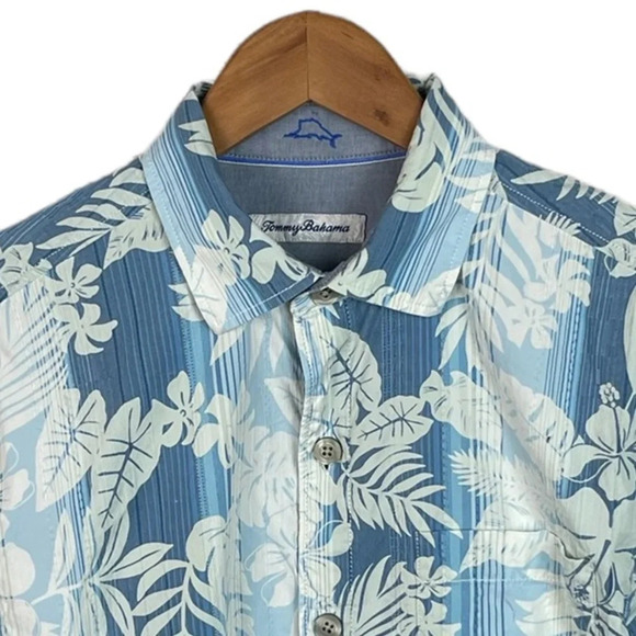 BF836 Mens Tommy Bahama Hawaiian Floral Casual Button Down Shirt S - Picture 3 of 5